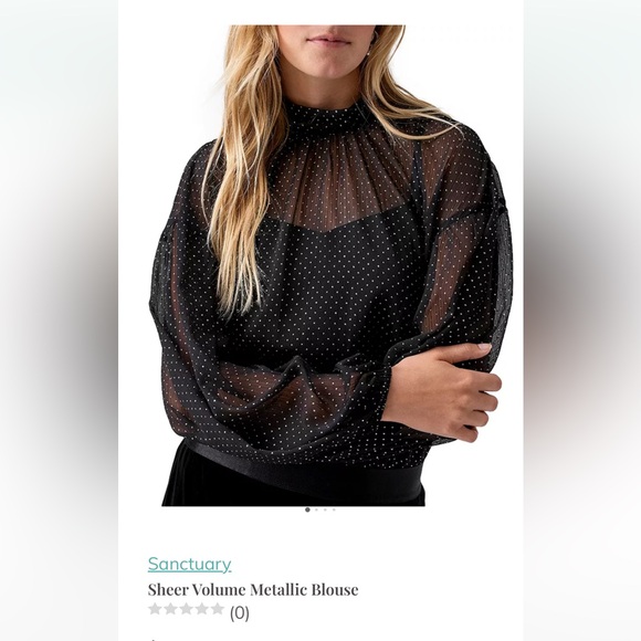Sanctuary Sheer Volume Metallic Blouse - Picture 3 of 4
